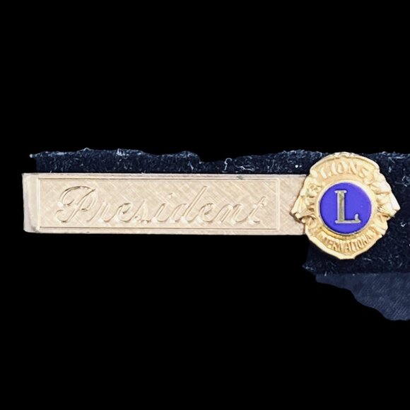 Lions Club Gold Filled President Tie Bar And Chairman Tie Tack Set (5345) - Picture 2 of 8